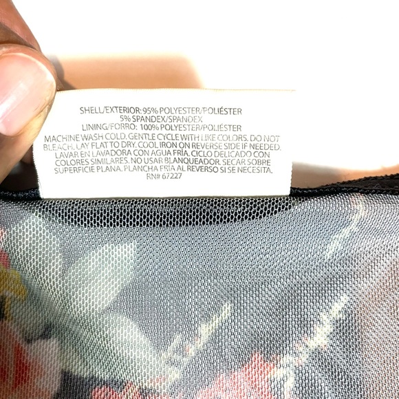 Bobbie Brooks Black Floral Mesh Blouse  Sz. XL Sheer Boutique Boho Top - Picture 6 of 9